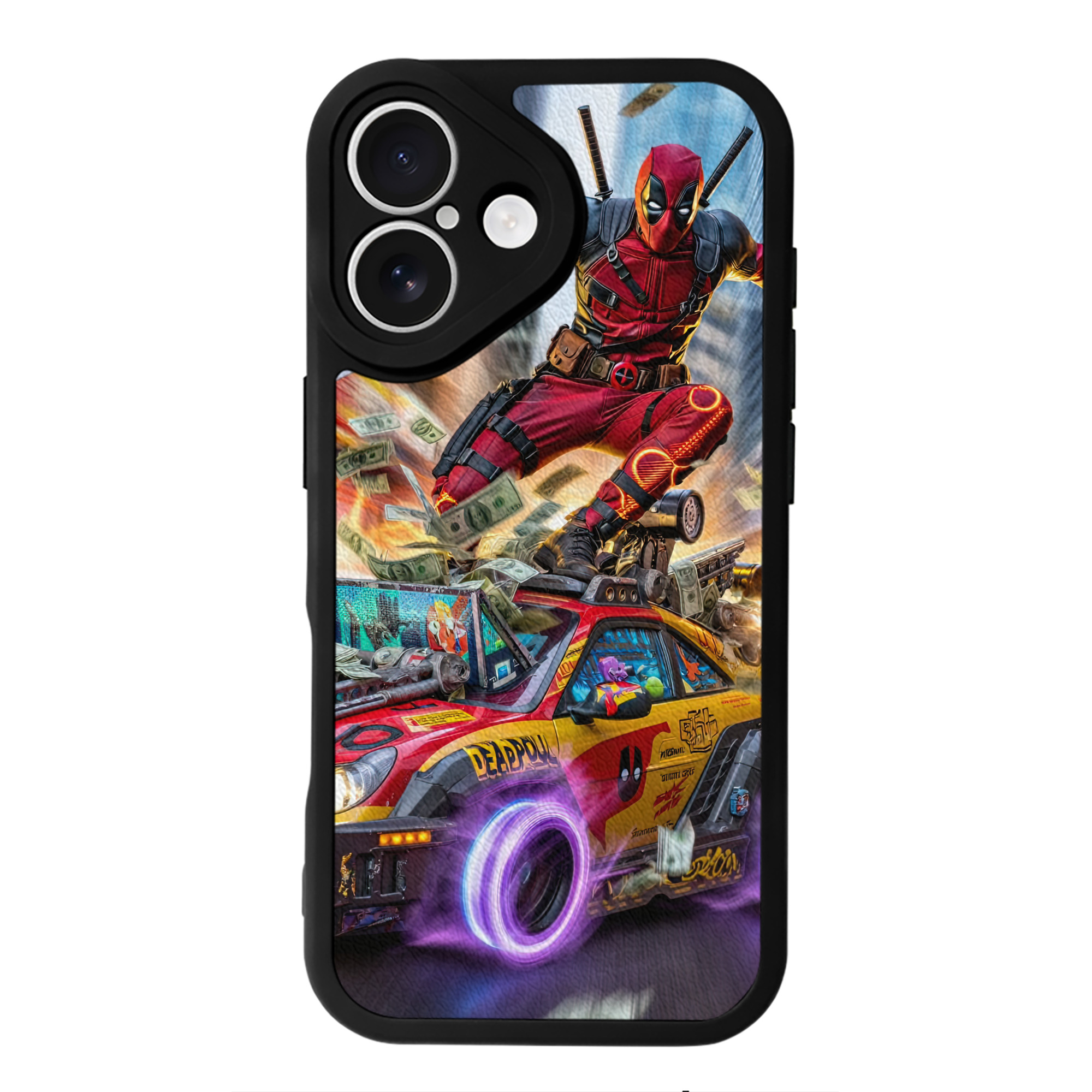 （画像用） Deadpool デッドプール 【iPhone 16シリーズ対応】シリコンスマホケース（レザー調） 材質：シリコン